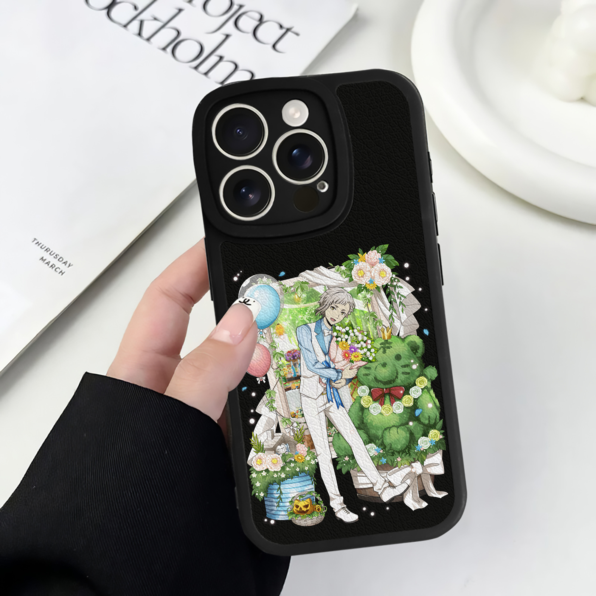 （画像用） 文豪ストレイドッグス Bungo Stray Dogs 【iPhone 16シリーズ対応】シリコンスマホケース（レザー調） 材質：シリコン